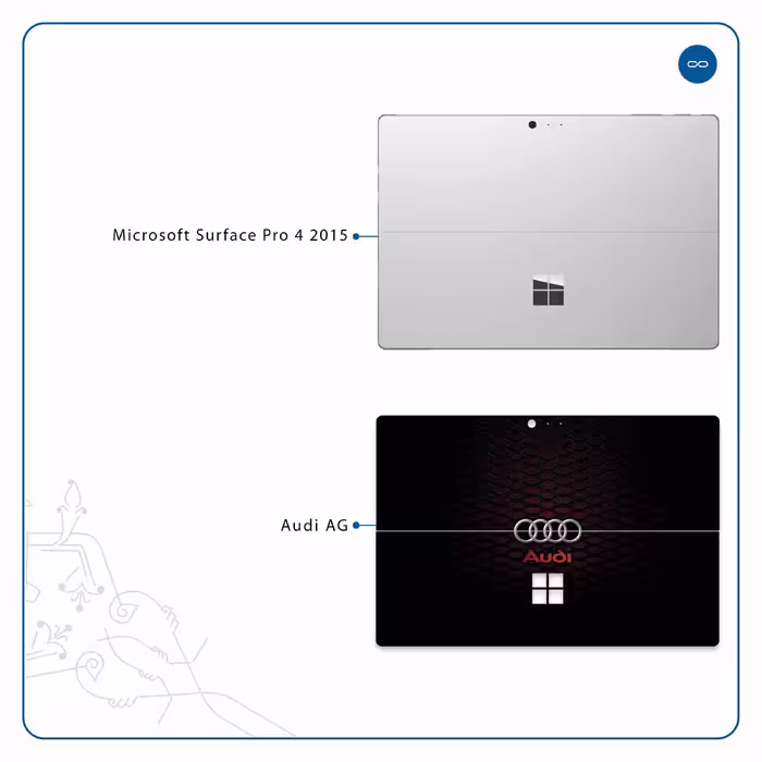 برچسب پوششی ماهوت مدل Audi AG مناسب برای تبلت مایکروسافت Surface Pro 4 2015