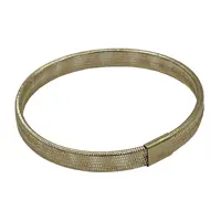دستبند طلای 18 عیار مدل کشی پهن زرد 6mm