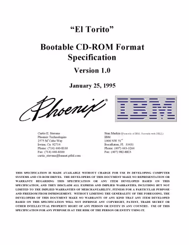 خرید و دانلود نسخه کامل کتاب “El Torito” Bootable CD-ROM Format Specification