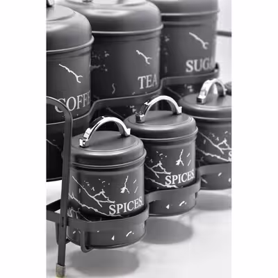 ست جا ادویه 8 پارچه بی وی کی مدل ماربل کد 815585 S