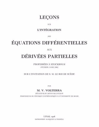 خرید و دانلود نسخه کامل کتاب Leçons sur l'intégration des équations différentielles aux dérivées partielles