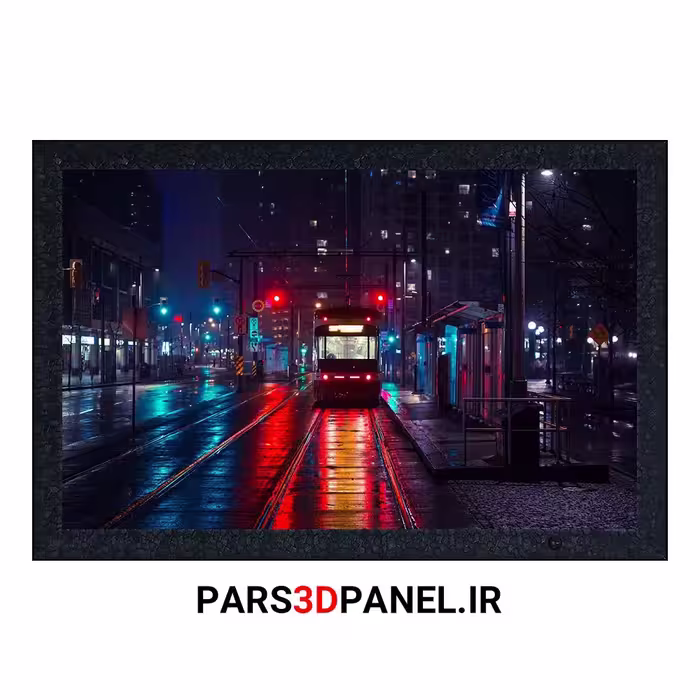 خرید تابلو شب خواب نوری بک لایت مدل تراموا شب