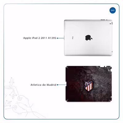 برچسب پوششی ماهوت مدل Atletico de Madrid مناسب برای تبلت اپل iPad 2 2011 A1395