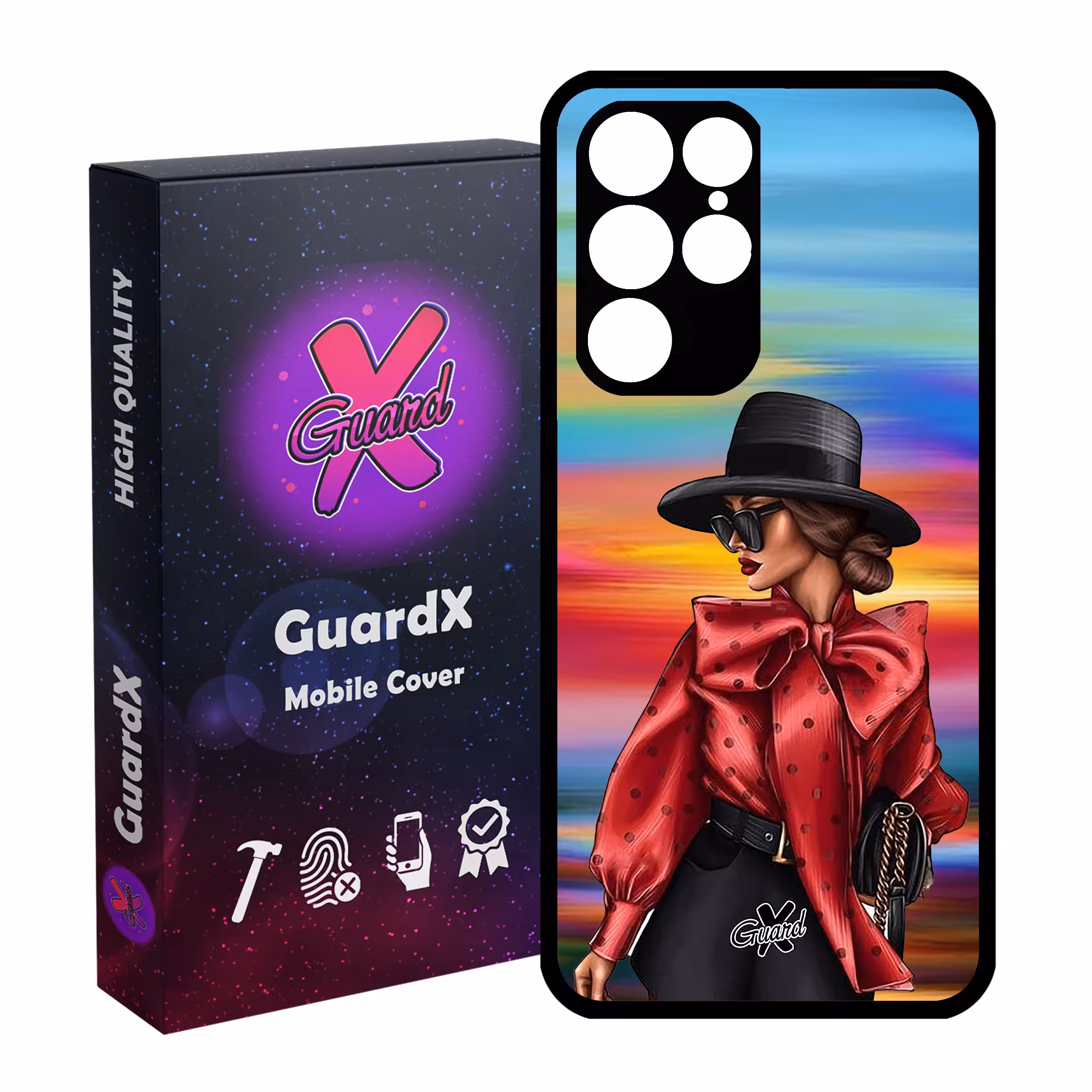 کاور گارد ایکس طرح Girl مدل Glass10086 مناسب برای گوشی موبایل سامسونگ Galaxy S22 Ultra