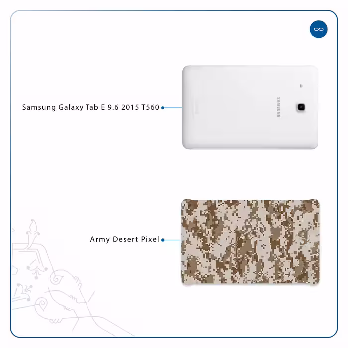 برچسب پوششی ماهوت مدل Army-Desert-Pixel مناسب برای تبلت سامسونگ Galaxy Tab E 9.6 2015 T560