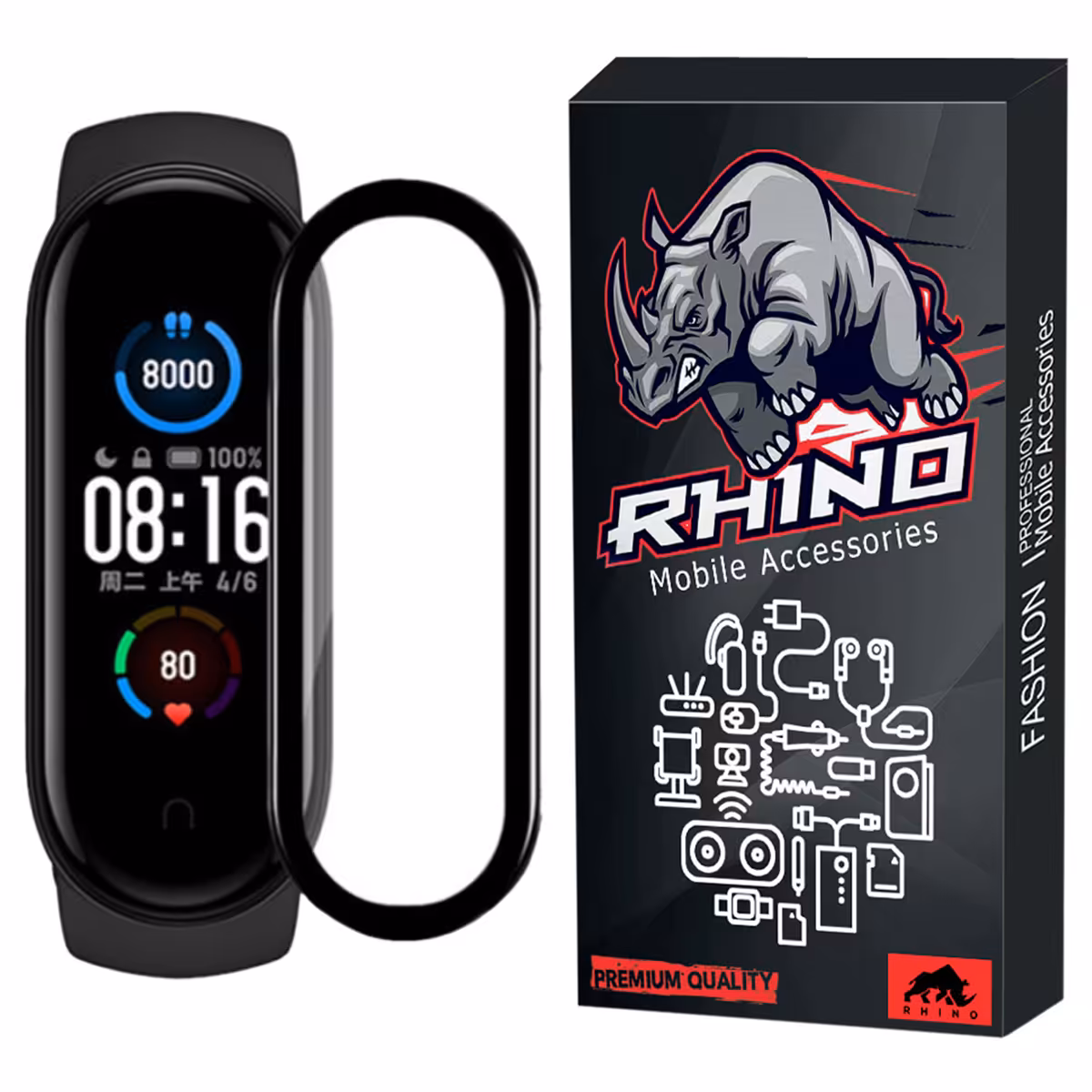 محافظ صفحه نمایش راینو مدل PMMA مناسب برای مچ بند هوشمند شیائومی Mi Band 4
