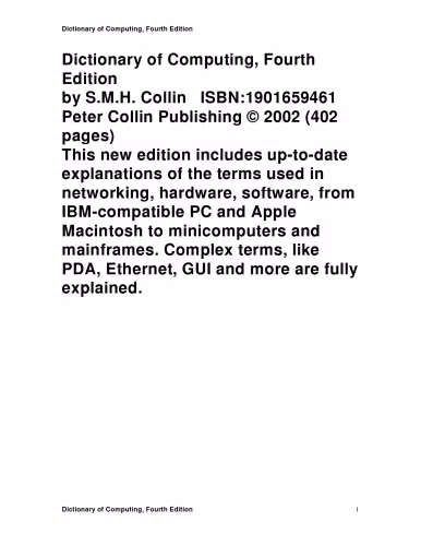 خرید و دانلود نسخه کامل کتاب Dictionary of Computing: Over 10,000 terms clearly defined