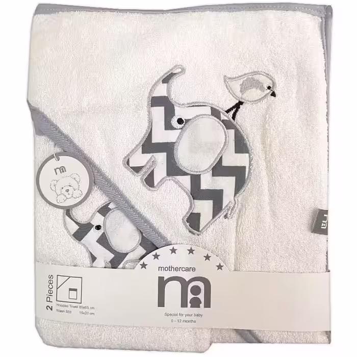 حوله چهارگوش کلاه دار فیل و گنجشک Mothercare