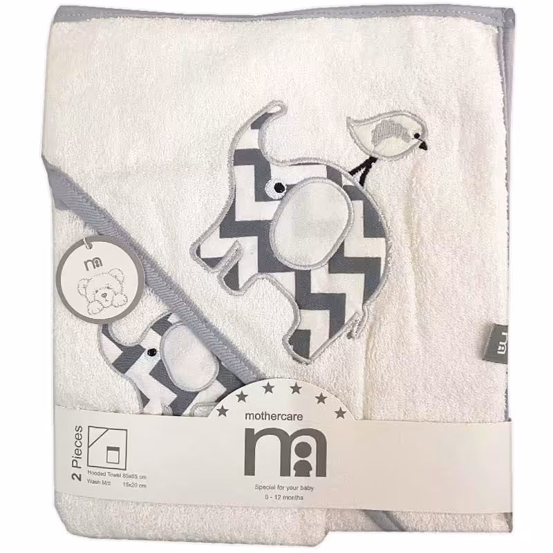 حوله چهارگوش کلاه دار فیل و گنجشک Mothercare