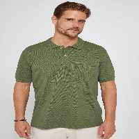 تی شرت یقه پولو سبز مردانه کلاسیک مناسب و برش 100 ٪ پنبه مسطح PIKE POLO YAKA T Tudors