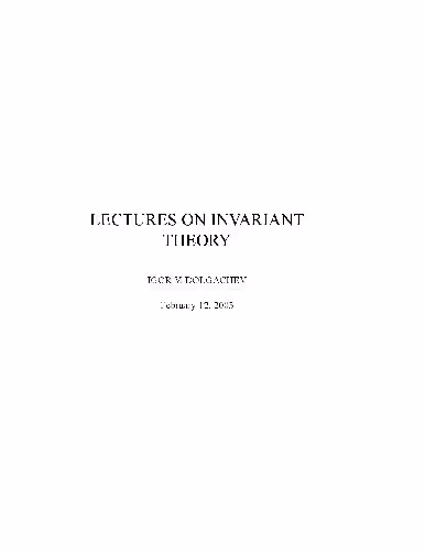 خرید و دانلود نسخه کامل کتاب Lectures on Invariant Theory