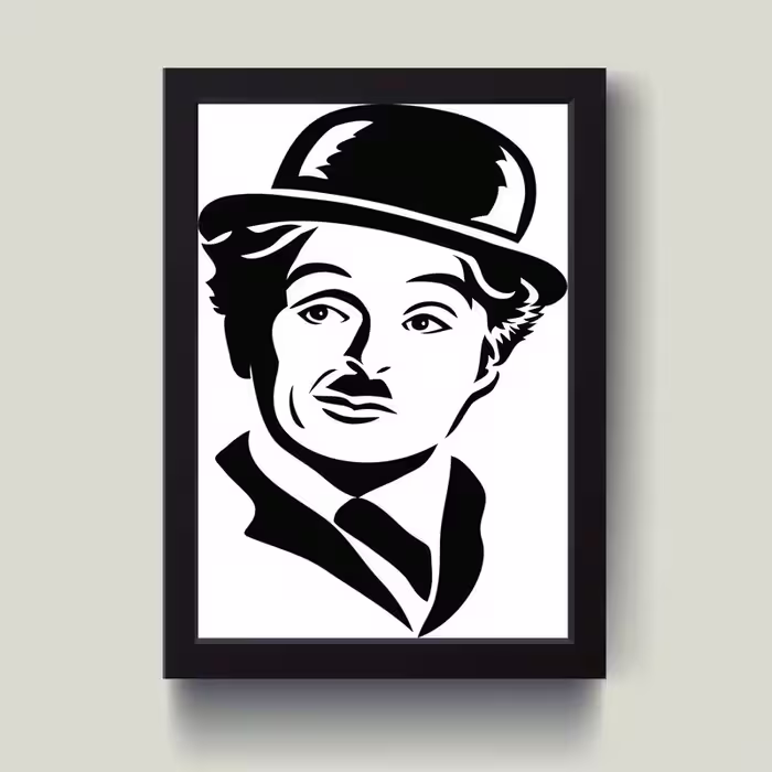 تابلو مدل مینیمال Charlie Chaplin چارلی چاپلین کد  m50303 | دنیای قاب