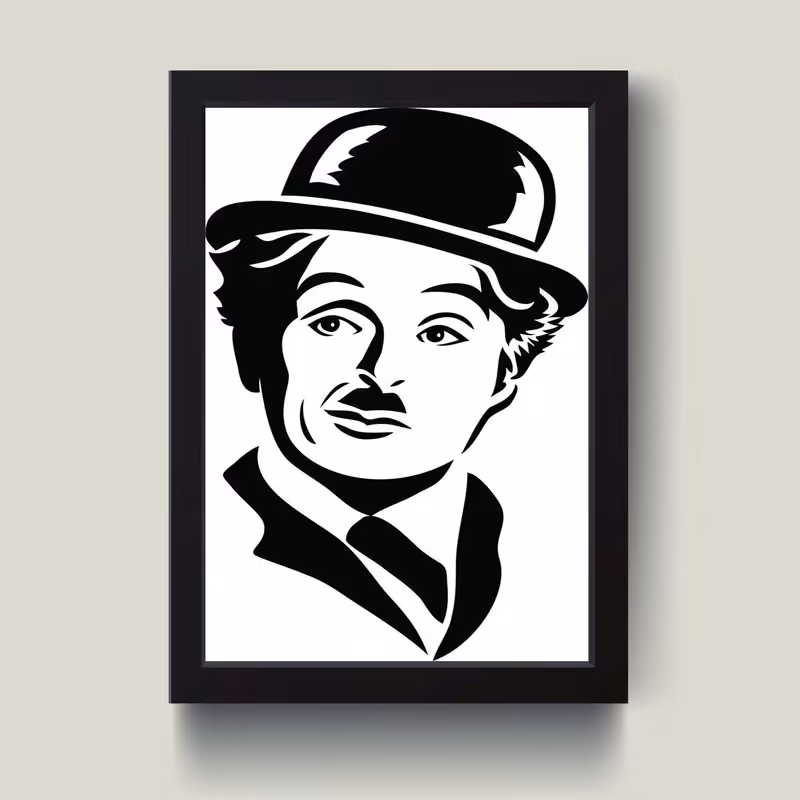 تابلو مدل مینیمال Charlie Chaplin چارلی چاپلین کد  m50303 | دنیای قاب