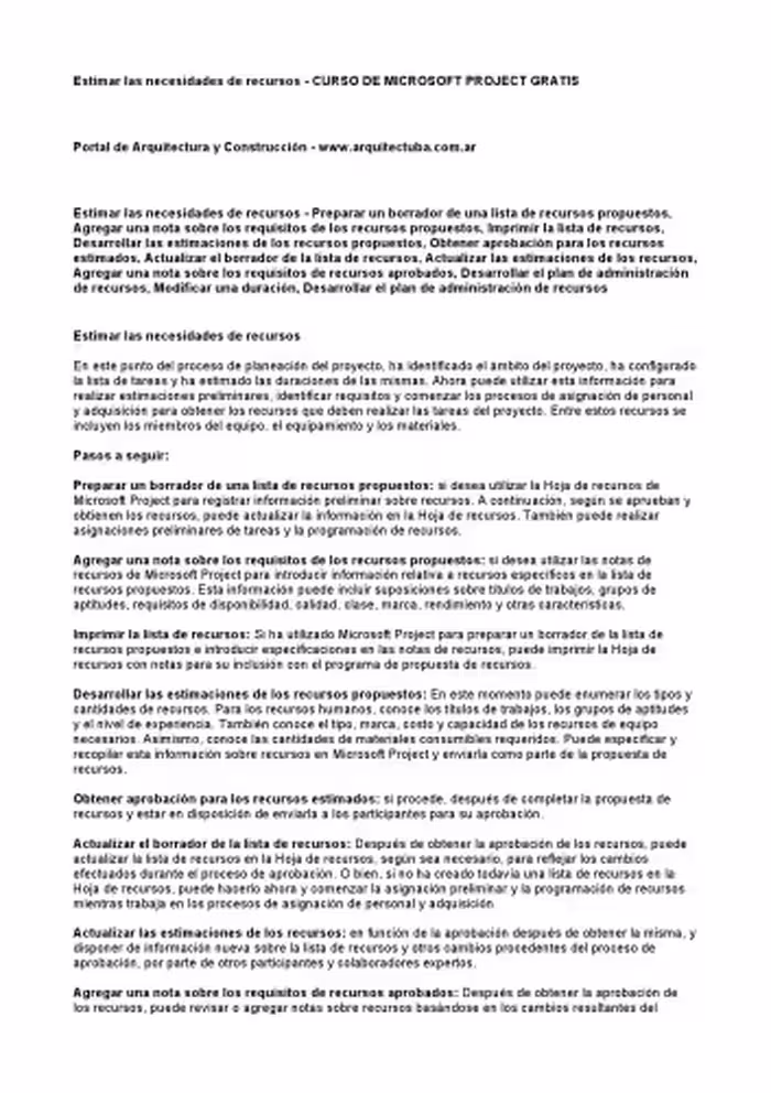 خرید و دانلود نسخه کامل کتاب Curso de Microsoft Project Gratis: Estimar las necesidades de recursos