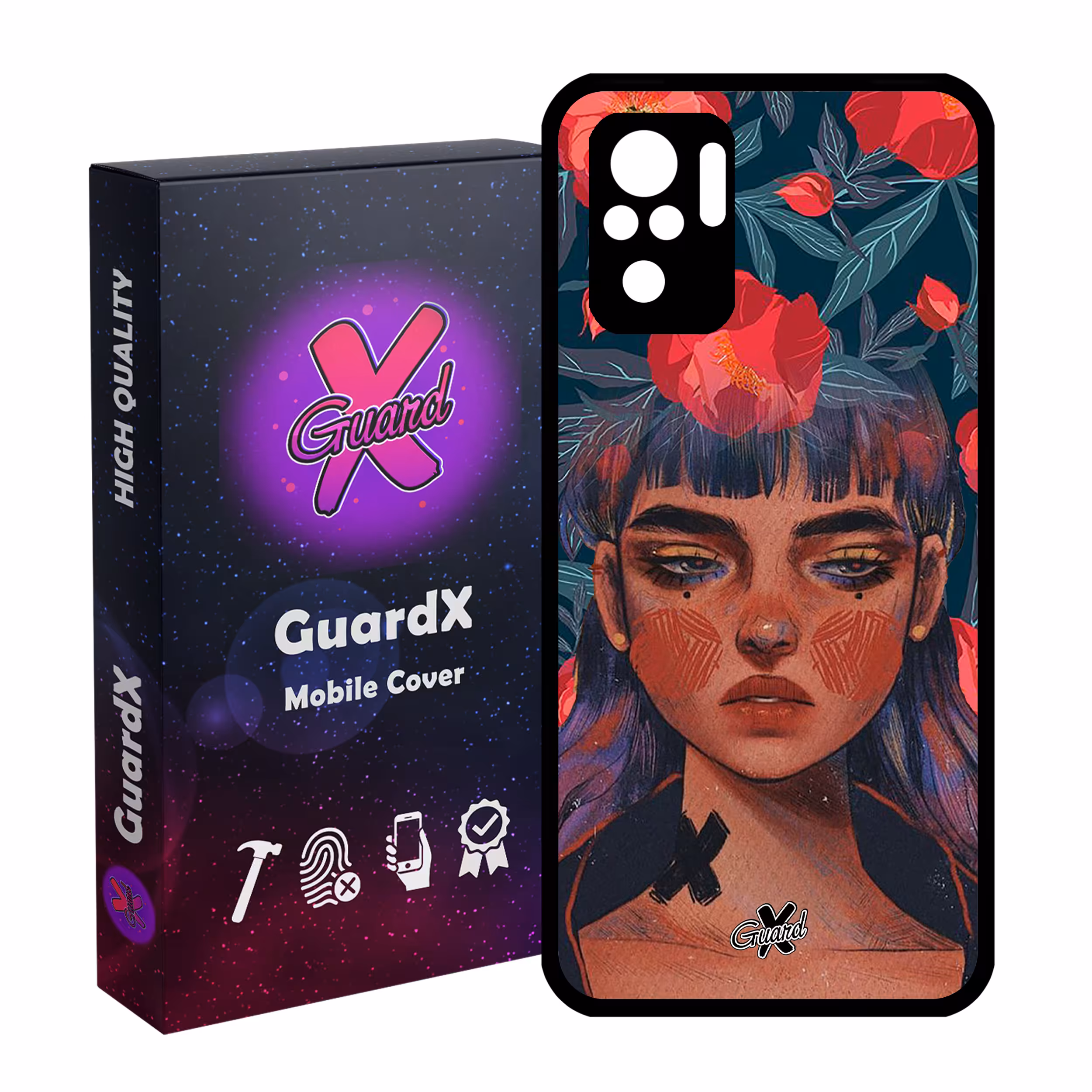 کاور گارد ایکس طرح Girl مدل Glass10334 مناسب برای گوشی موبایل شیائومی Redmi Note 10 4G / Note 10S