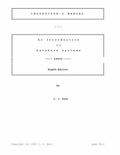 خرید و دانلود نسخه کامل کتاب Instructor's Manual for an Introduction to Database Systems