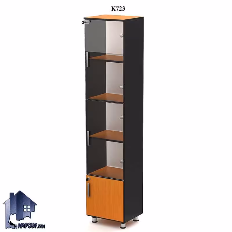 کتابخانه کناره دو شیشه بالو BCSN723