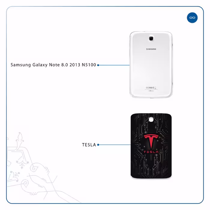 برچسب پوششی ماهوت مدل TESLA مناسب برای تبلت سامسونگ Galaxy Note 8.0 2013 N5100
