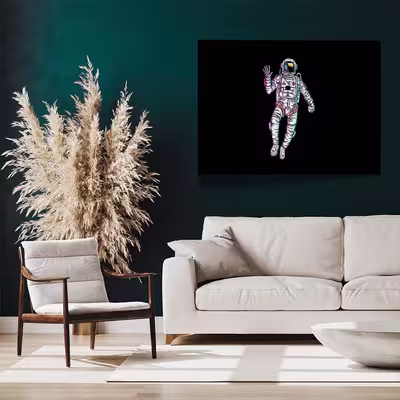 تابلو مدل astronaut waving hand minimal کد F-10047