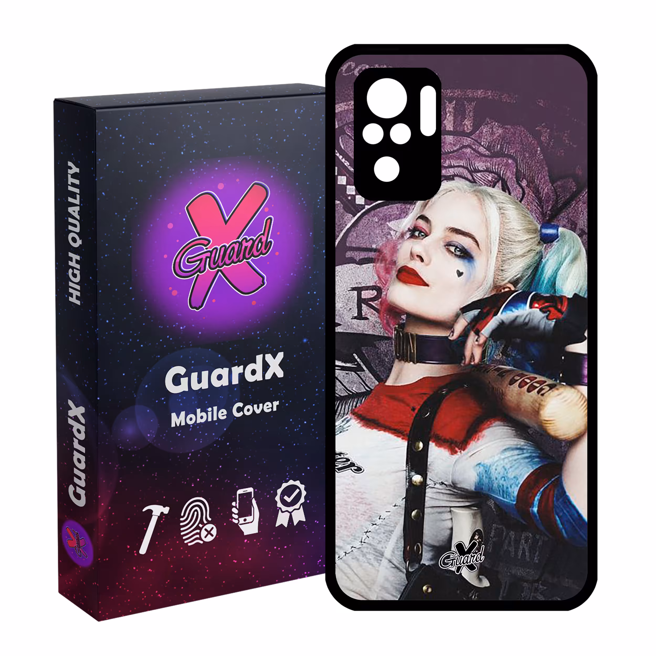 کاور گارد ایکس طرح Harley Quinn مدل Glass10235 مناسب برای گوشی موبایل شیائومی Redmi Note 10 4G / Note 10S