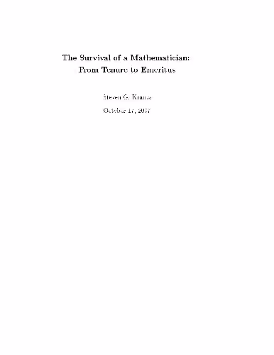 خرید و دانلود نسخه کامل کتاب The Survival of a Mathematician: From Tenure to Emeritus