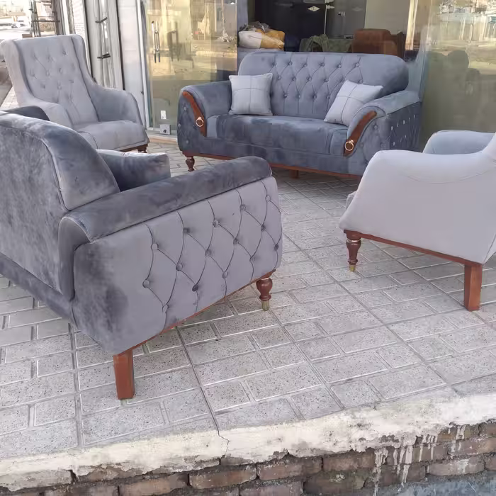 مبل راحتی پاریس پایه چوبی خراطی