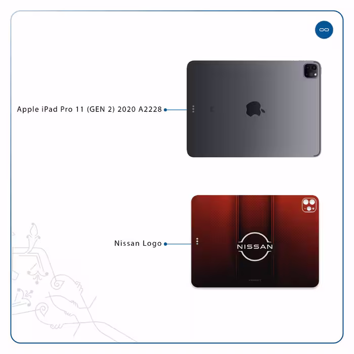 برچسب پوششی ماهوت مدل Nissan-Logo مناسب برای تبلت اپل iPad Pro 11 (GEN 2) 2020 A2228