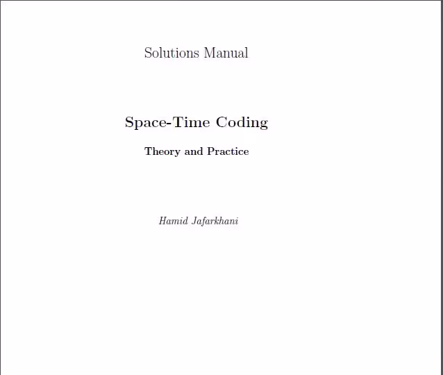 خرید و دانلود نسخه کامل کتاب Solutions Manual Space-Time Coding Theory and Practice Hamid Jafarkhani
