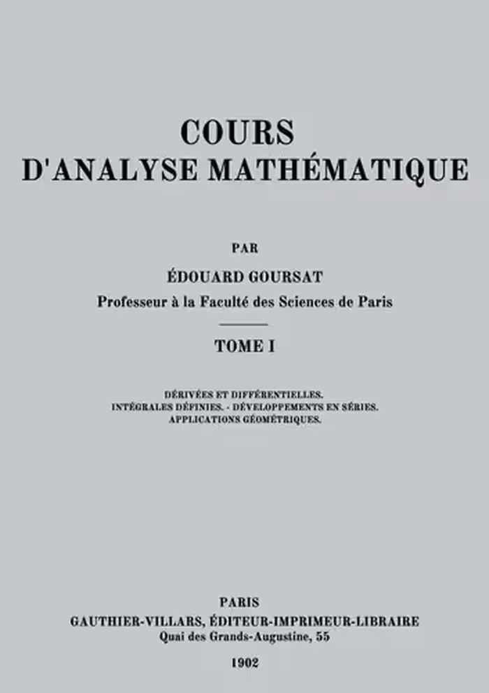 خرید و دانلود نسخه کامل کتاب Cours d'analyse mathématique