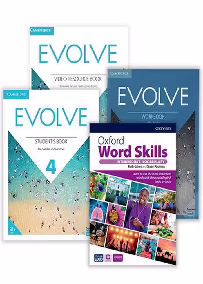 مجموعه کامل Evolve 4 کتاب ایوالو 4 (کتاب دانش آموز  کتاب تمرین   کتاب ویدئو  فایل صوتی)