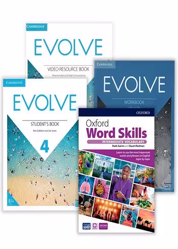 مجموعه کامل Evolve 4 کتاب ایوالو 4 (کتاب دانش آموز  کتاب تمرین   کتاب ویدئو  فایل صوتی)