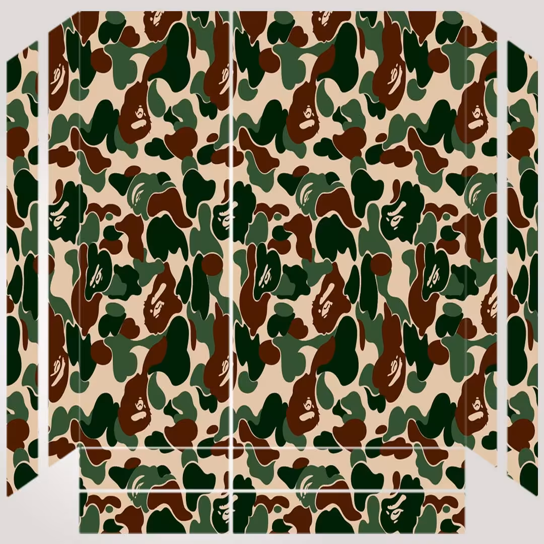 برچسب پلی استیشن ۴ مدل bape camo supreme gray کد PS-205