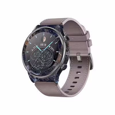 برچسب ماهوت طرح Earth White Marble مناسب برای ساعت هوشمند هوآوی Watch GT 2 Pro