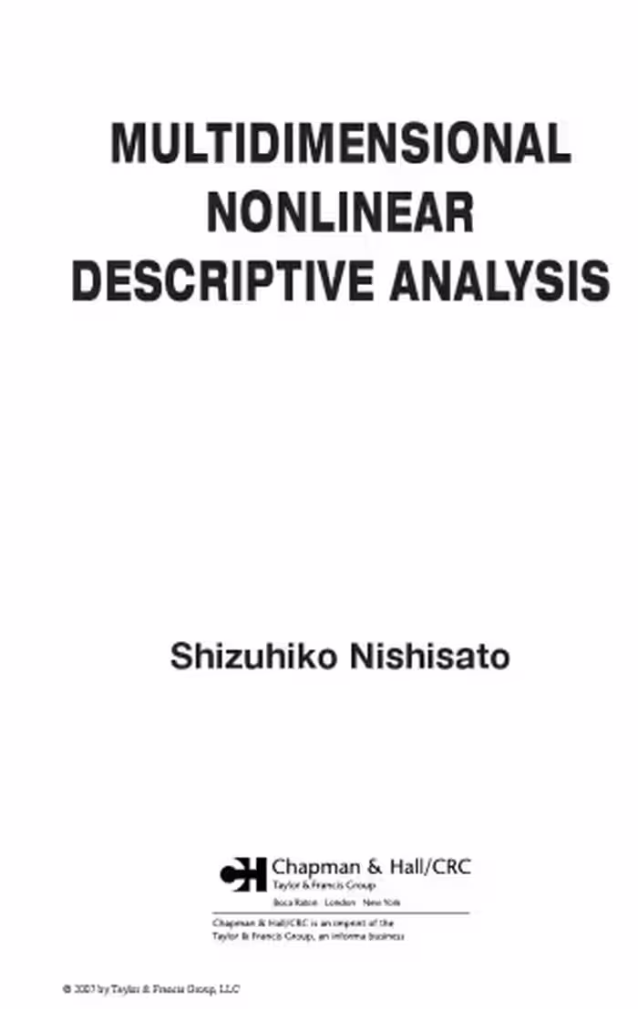 خرید و دانلود نسخه کامل کتاب Multidimensional nonlinear descriptive analysis