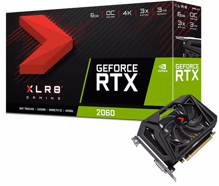 کارت گرافیک پی ان وای مدل GeForce RTX 2060 6GB XLR8 با حافظه 6 گیگابایت