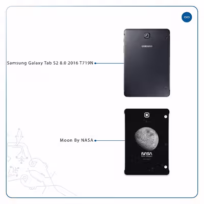 برچسب پوششی ماهوت مدل Moon-By-NASA مناسب برای تبلت سامسونگ Galaxy Tab S2 8.0 2016 T719N