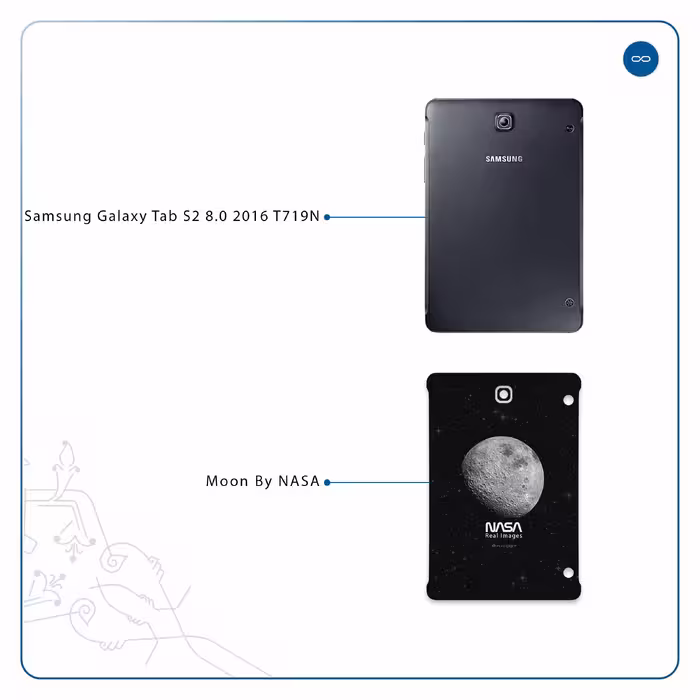 برچسب پوششی ماهوت مدل Moon-By-NASA مناسب برای تبلت سامسونگ Galaxy Tab S2 8.0 2016 T719N