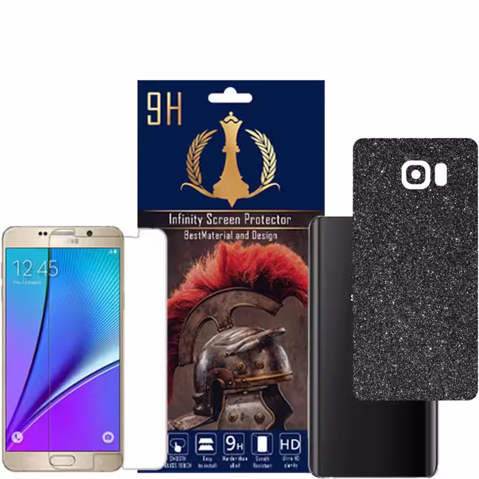برچسب پوششی اینفینیتی مدل PRO MAX مناسب برای گوشی موبایل سامسونگ GALAXY NOTE 5 به همراه محافظ صفحه نمایش
