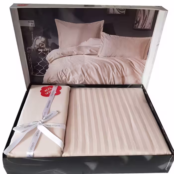 سرویس ملحفه کاتن باکس مدل Elegant دو نفره 4 تکه