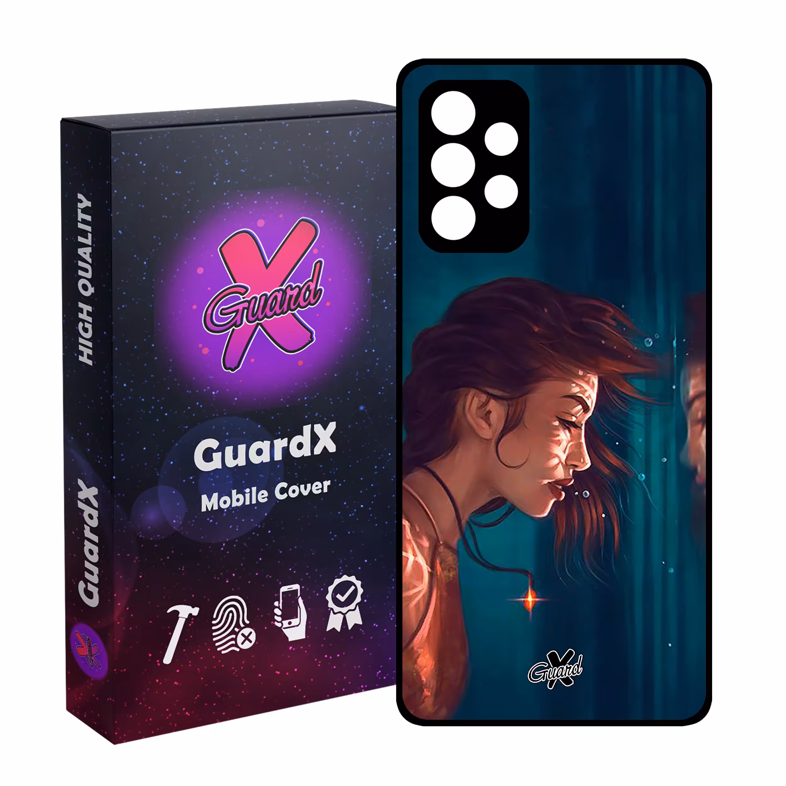 کاور گارد ایکس طرح دختر مدل Glass10371 مناسب برای گوشی موبایل سامسونگ Galaxy A72