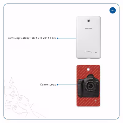 برچسب پوششی ماهوت مدل Canon-Logo مناسب برای تبلت سامسونگ Galaxy Tab 4 7.0 2014 T230