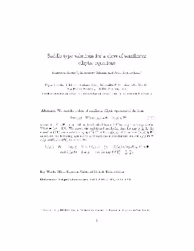خرید و دانلود نسخه کامل کتاب Saddle type solutions for a class of semilinear elliptic equations