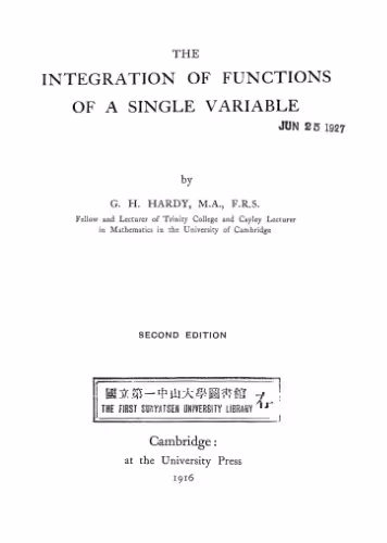 خرید و دانلود نسخه کامل کتاب The integration of functions of a single variable