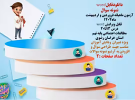 نمونه سوال آزمون ماهیانه فروردین و اردیبهشت ماه 1404 درس 13تا20  مطالعات اجتماعی نهم