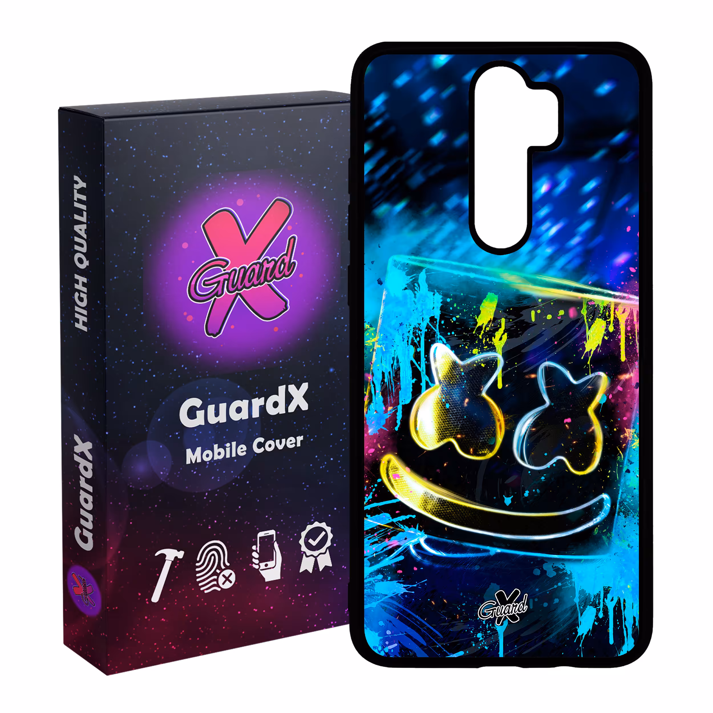 کاور گارد ایکس طرح Marshmello مدل Glass10104 مناسب برای گوشی موبایل شیائومی Redmi 9 / 9 Prime