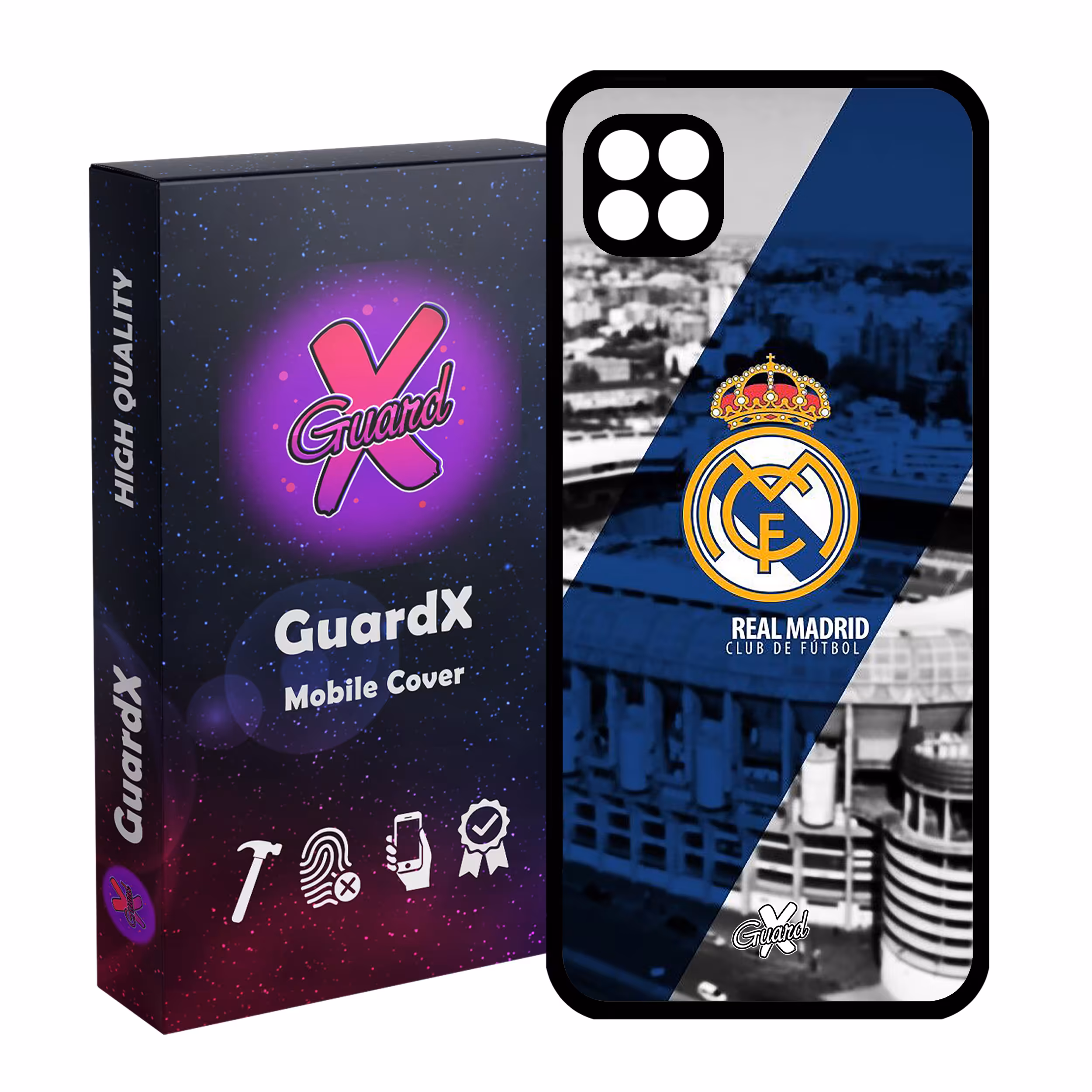 کاور گارد ایکس طرح Real Madrid مدل Glass10054 مناسب برای گوشی موبایل سامسونگ Galaxy A22 5G