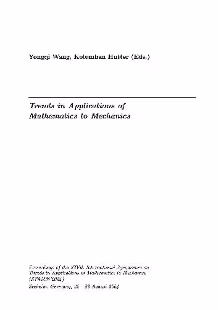 خرید و دانلود نسخه کامل کتاب Trends in applications of mathematics to mechanics