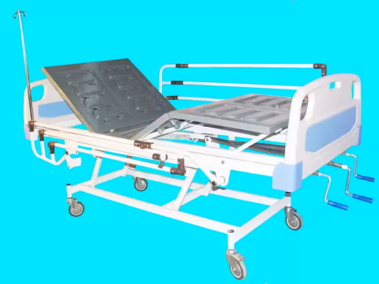 تخت بیمارستانی سه شکن مکانیکی با قابلیت تنظیم ارتفاع