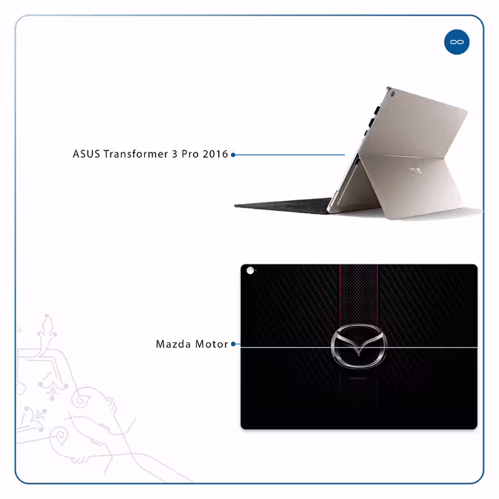 برچسب پوششی ماهوت مدل Mazda Motor مناسب برای تبلت ایسوس Transformer 3 Pro 2016