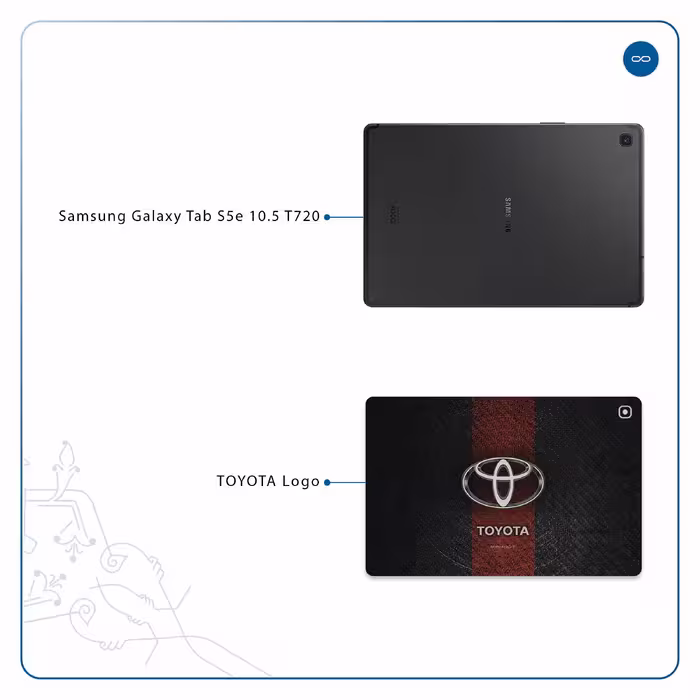 برچسب پوششی ماهوت مدل TOYOTA-Logo مناسب برای تبلت سامسونگ Galaxy Tab S5e 10.5 2019 T720